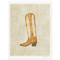Starburst Boot by Texas artist Jenny Wagner. Features a classic western boot with metallic tones and starburst background
