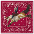 Fine art print of rodeo rider on a red bandana by Jenny Wagner Studio