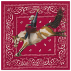 Fine art print of rodeo rider on a red bandana by Jenny Wagner Studio