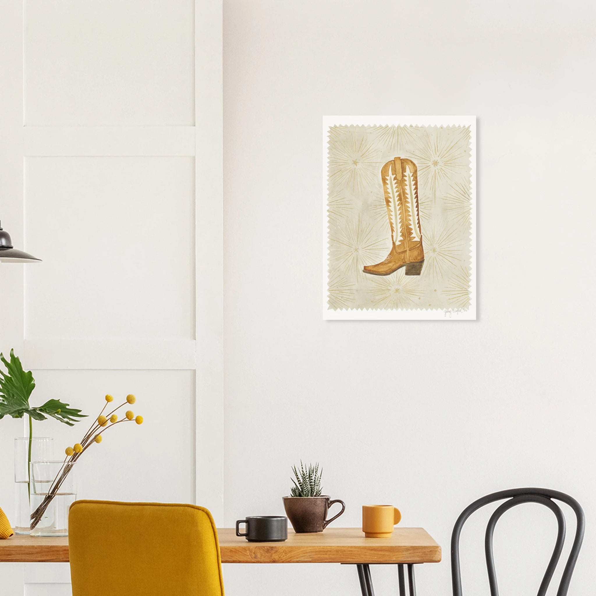 Fine art print Starburst Boot by Texas artist Jenny Wagner. This print is part of the Boot Trio, multiple sizes available