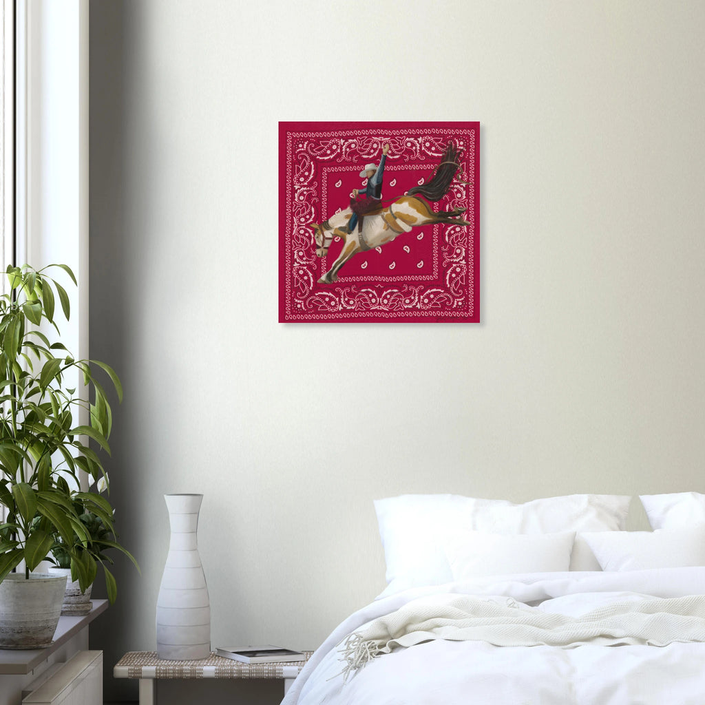 Hold On Fine Art Print shown in a neutral bedroom