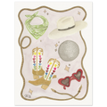 After the Rodeo art print by Texas artist Jenny Wagner. A playful Western watercolor still life. Printed on archival paper available in various sizes.