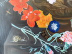Close up of floral details and insects on Jenny Wagner Studio original still life