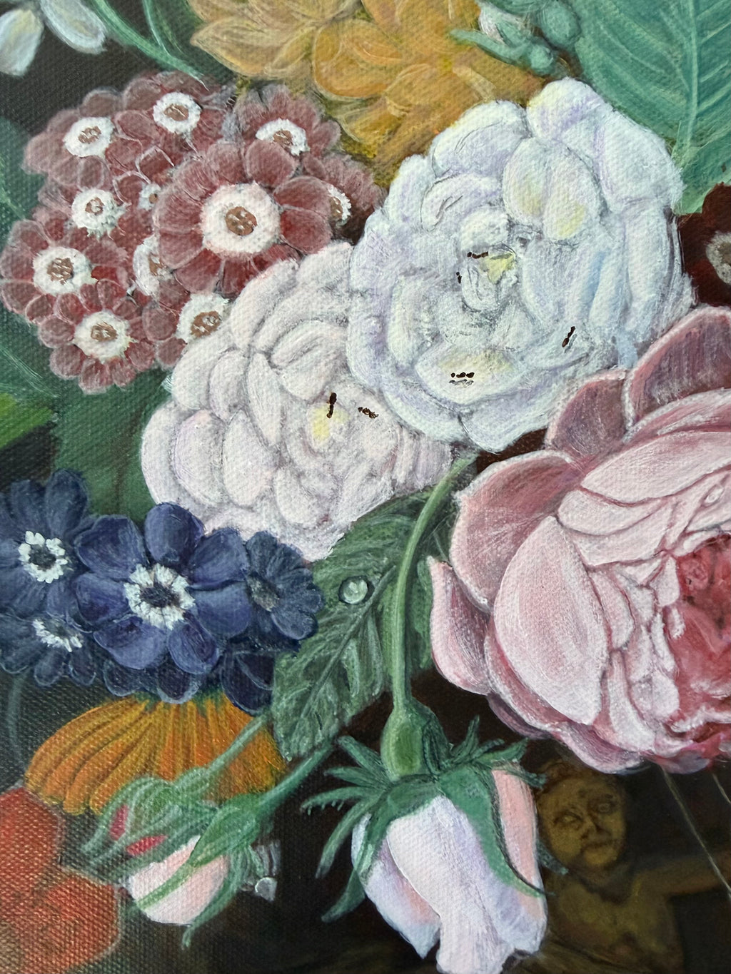 Close-up of roses and flowers with ants and drops of water by Jenny Wagner Studio