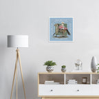 Fine Art Print by Jenny Wagner of Escaramuza Rider on a neutral living room wall