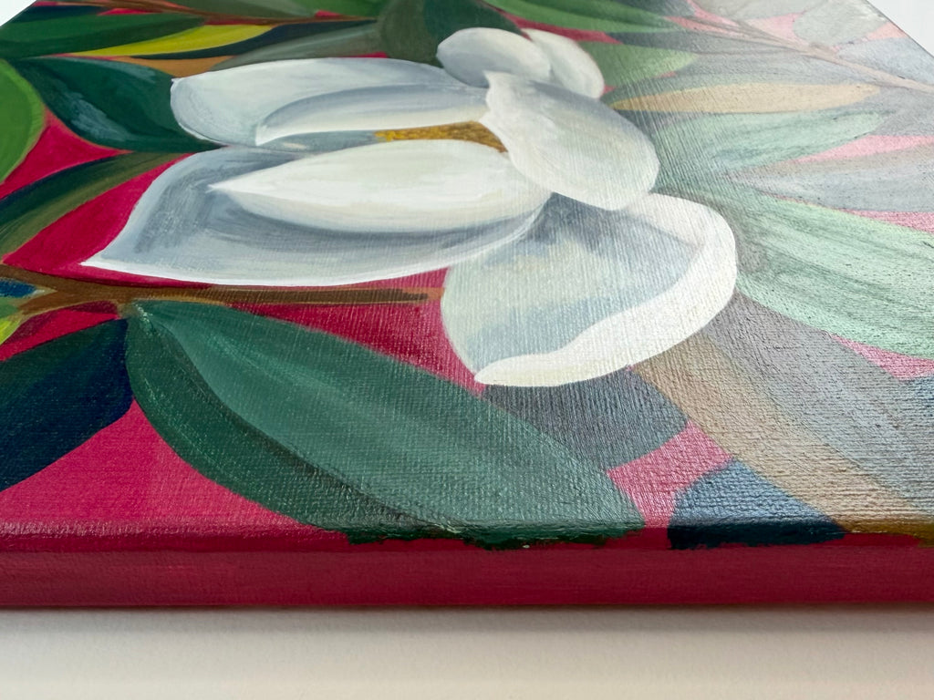 Magnolias in Pink | Original Acrylic Painting, 12x12