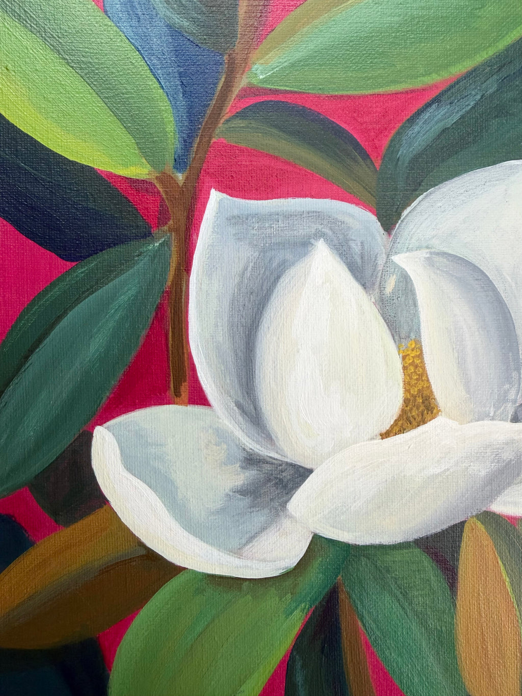 Magnolias in Pink | Original Acrylic Painting, 12x12