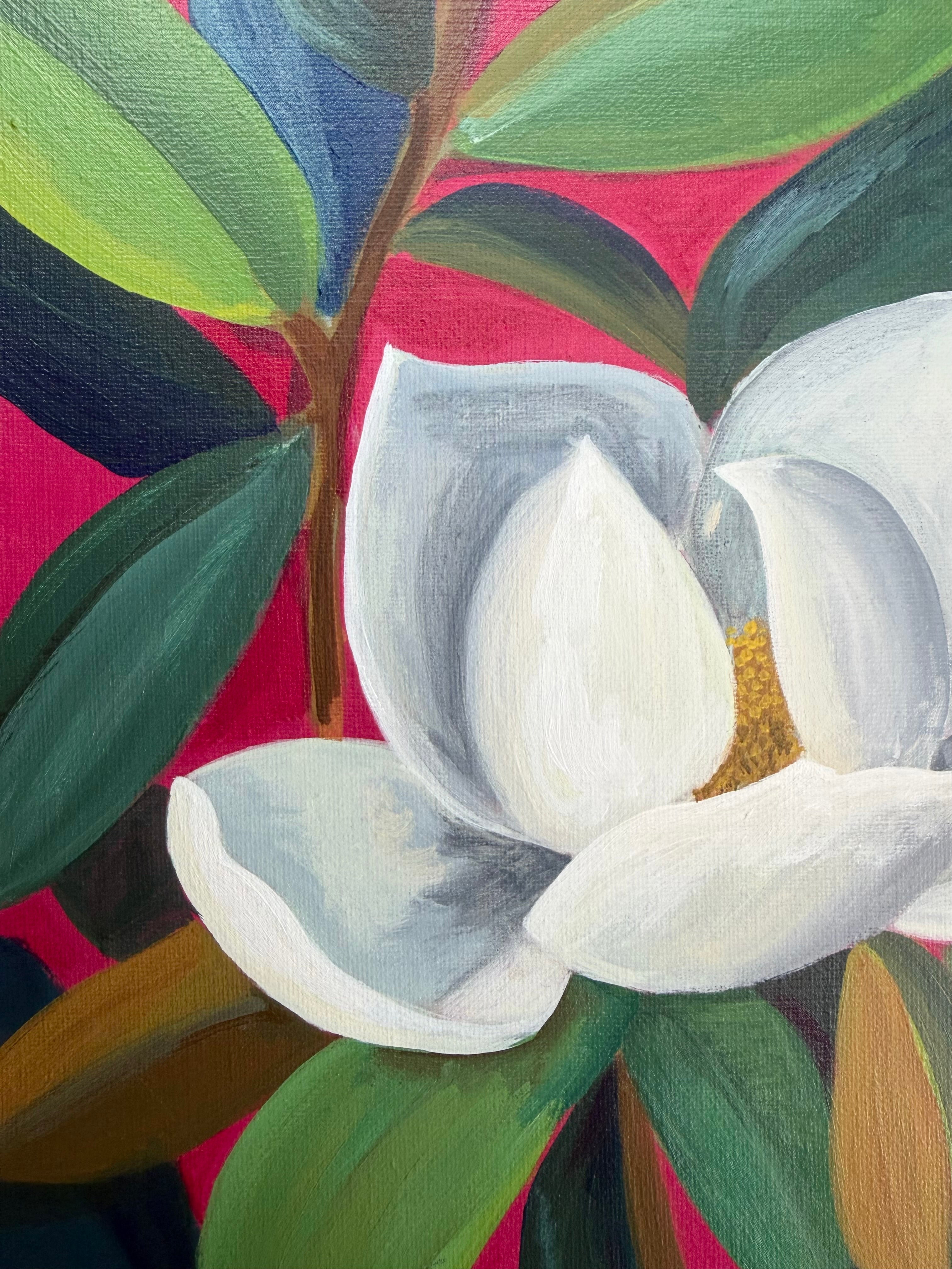 Magnolias in Pink | Original Acrylic Painting, 12x12