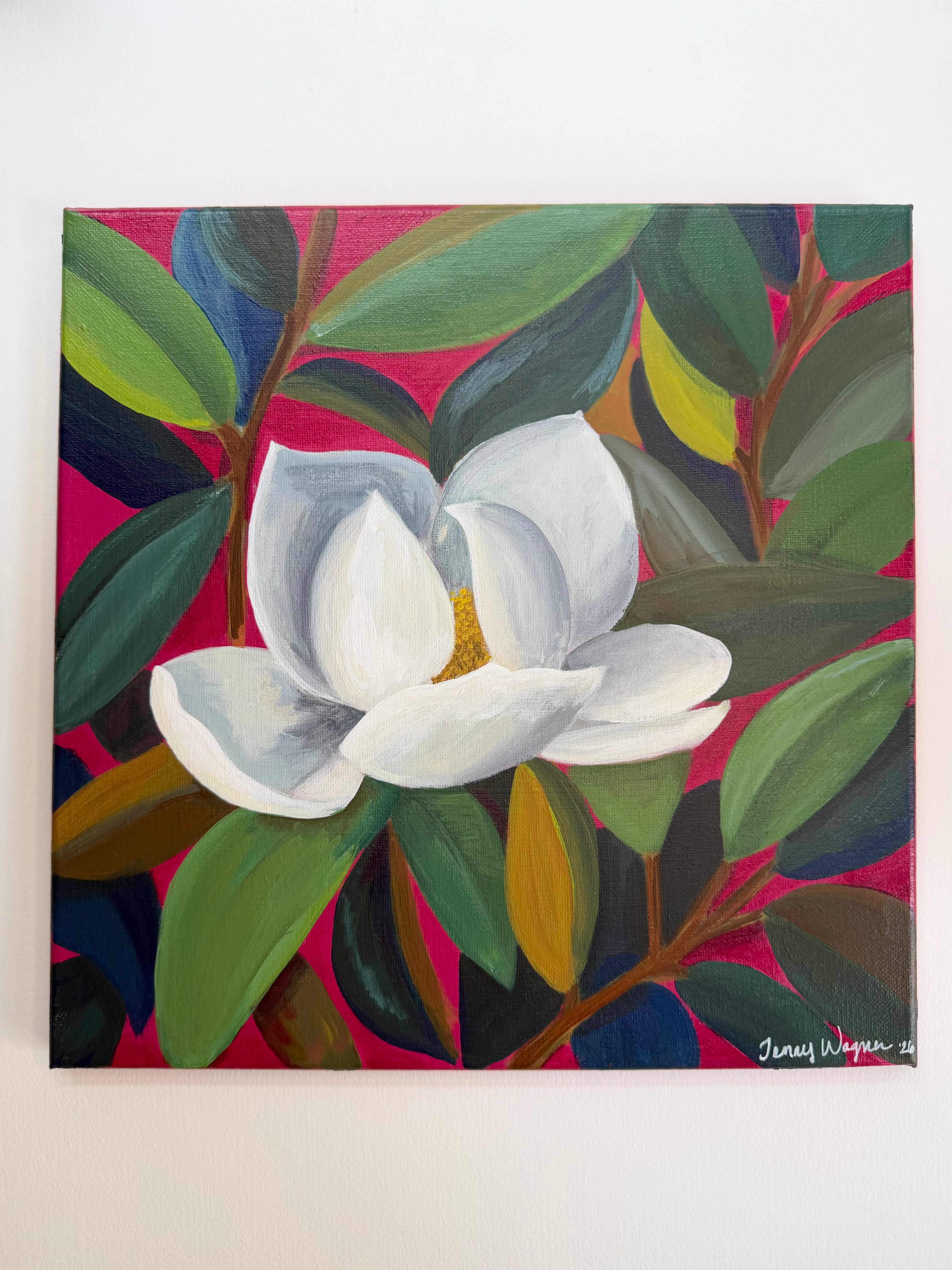 Magnolias in Pink | Original Acrylic Painting, 12x12