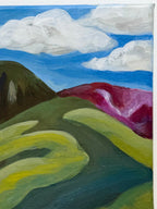 Close-up on mountains and sky details in "San Juan Summer" by Houston artist Jenny Wagner